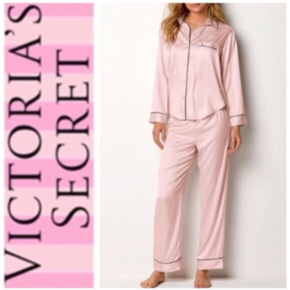 VICTORIA’s SECRET Satin Pajama PJ Set (LG) - Picture 1 of 11